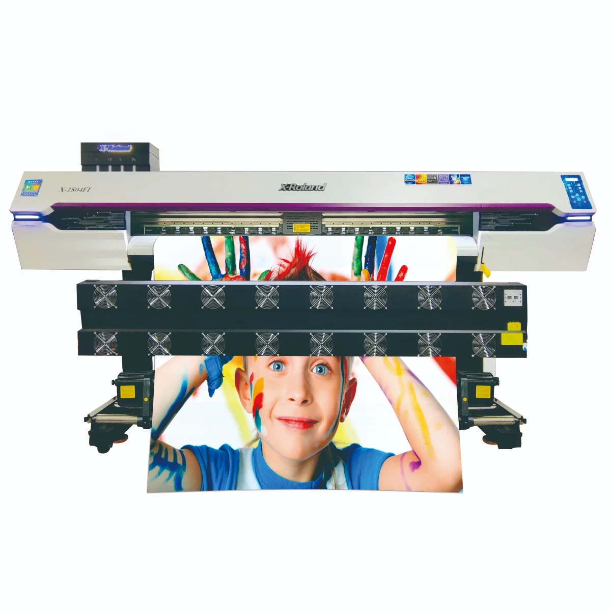 طابعة XL-1804F I3200 ذات 4 رؤوس طباعة / خارجية / داخلية / تعمل بالأشعة فوق البنفسجية / نافثة للحبر